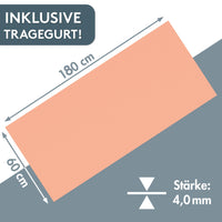 Yogamatte Gymnastikmatte 180x60 cm inkl. Tragegurt, rutschfeste Fitnessmatte