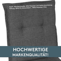 Hochlehnerauflage 2er Set FLORENCE TINO - Gartenstuhl Auflage, bequeme Sitzauflage für Gartenmöbel, Stuhlkissen