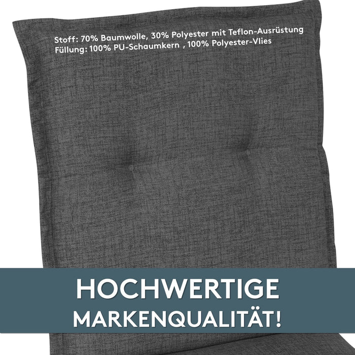 Hochlehnerauflage 2er Set FLORENCE TINO - Gartenstuhl Auflage, bequeme Sitzauflage für Gartenmöbel, Stuhlkissen