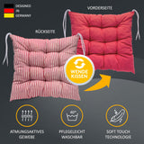 Stuhlkissen LINDA STREIFEN 1er Set - Sitzkissen für Gartenstuhl, Küchenstuhl oder Esszimmerstuhl
