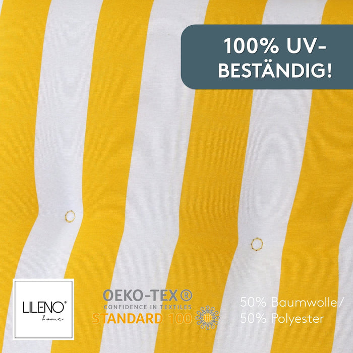 Polsterauflage Niedriglehner 2er Set, bequeme Sitzauflage für Gartenstühle, Stuhlkissen