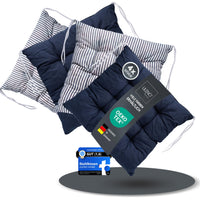 Stuhlkissen LINDA STREIFEN 4er Set - Sitzkissen für Gartenstuhl, Küchenstuhl oder Esszimmerstuhl