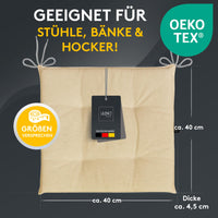 Stuhlkissen 6er Set LAURA FIUME - Sitzkissen für Gartenstuhl, Küchenstuhl oder Esszimmerstuhl