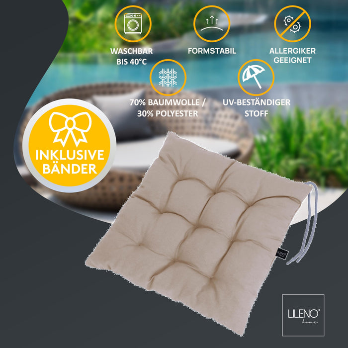 Stuhlkissen Linda Fiume 1er Set - Sitzkissen für Gartenstuhl, Küchenstuhl oder Esszimmerstuhl