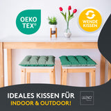 Stuhlkissen LINDA STREIFEN 4er Set - Sitzkissen für Gartenstuhl, Küchenstuhl oder Esszimmerstuhl