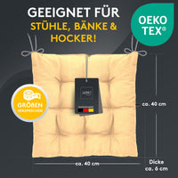 Stuhlkissen Linda Fiume 6er Set - Sitzkissen für Gartenstuhl, Küchenstuhl oder Esszimmerstuhl