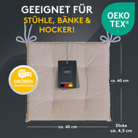 Stuhlkissen 2er Set LAURA FIUME - Sitzkissen für Gartenstuhl, Küchenstuhl oder Esszimmerstuhl