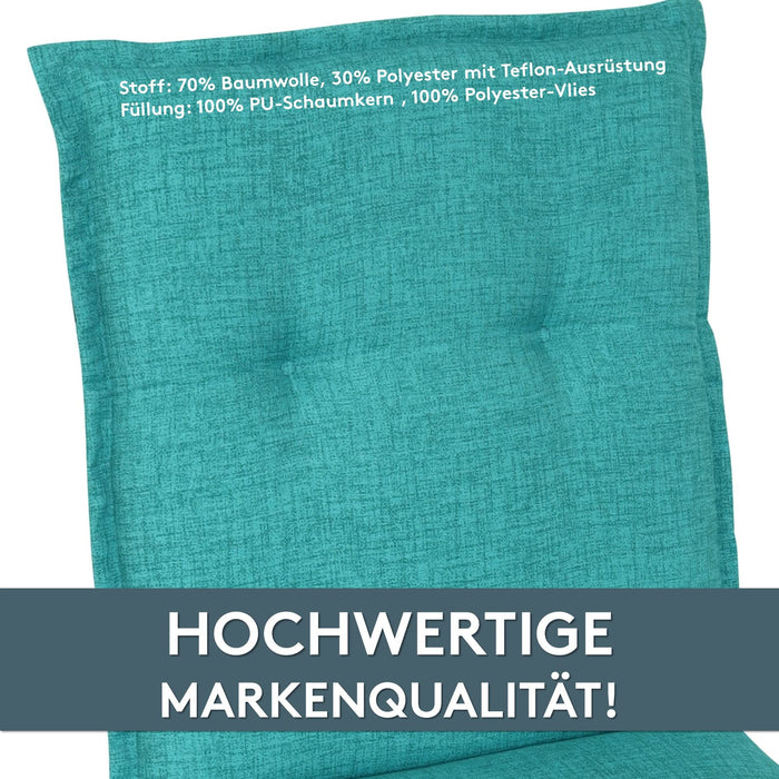Hochlehnerauflage 2er Set FLORENCE TINO - Gartenstuhl Auflage, bequeme Sitzauflage für Gartenmöbel, Stuhlkissen