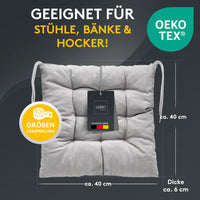 Stuhlkissen LINDA STREIFEN 4er Set - Sitzkissen für Gartenstuhl, Küchenstuhl oder Esszimmerstuhl