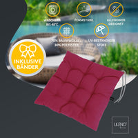 Stuhlkissen Linda Fiume 4er Set - Sitzkissen für Gartenstuhl, Küchenstuhl oder Esszimmerstuhl