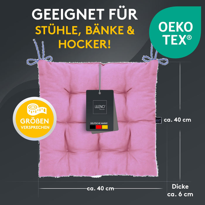 Stuhlkissen Linda Fiume 4er Set - Sitzkissen für Gartenstuhl, Küchenstuhl oder Esszimmerstuhl