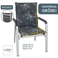 Polsterauflage Niedriglehner 2er Set, bequeme Sitzauflage für Gartenstühle, Stuhlkissen