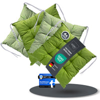 Stuhlkissen LINDA STREIFEN 4er Set - Sitzkissen für Gartenstuhl, Küchenstuhl oder Esszimmerstuhl