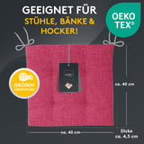 Stuhlkissen 2er Set LAURA TINO - Sitzkissen für Gartenstuhl, Küchenstuhl oder Esszimmerstuhl
