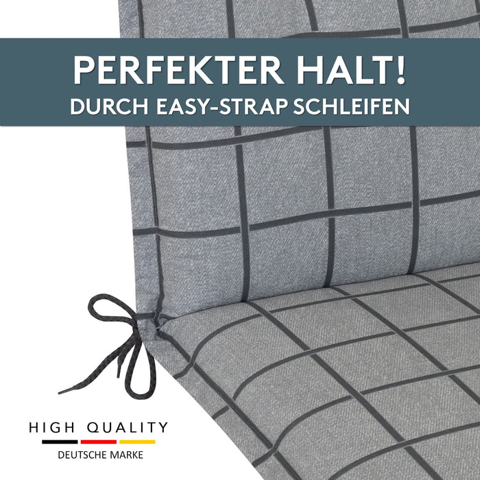 Polsterauflage Niedriglehner 2er Set, bequeme Sitzauflage für Gartenstühle, Stuhlkissen