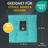 Stuhlkissen 2er Set LAURA TINO - Sitzkissen für Gartenstuhl, Küchenstuhl oder Esszimmerstuhl
