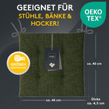 Stuhlkissen 2er Set LAURA TINO - Sitzkissen für Gartenstuhl, Küchenstuhl oder Esszimmerstuhl