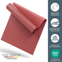 Yogamatte Gymnastikmatte 180x60 cm inkl. Tragegurt, rutschfeste Fitnessmatte