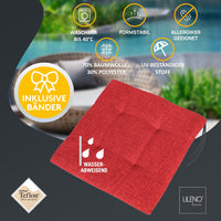 Stuhlkissen 4er Set LAURA TINO - Sitzkissen für Gartenstuhl, Küchenstuhl oder Esszimmerstuhl