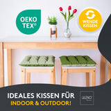 Stuhlkissen LINDA STREIFEN 4er Set - Sitzkissen für Gartenstuhl, Küchenstuhl oder Esszimmerstuhl