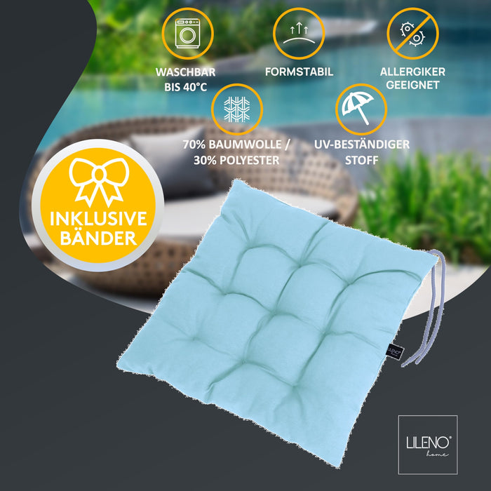 Stuhlkissen Linda Fiume 1er Set - Sitzkissen für Gartenstuhl, Küchenstuhl oder Esszimmerstuhl