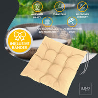 Stuhlkissen Linda Fiume 4er Set - Sitzkissen für Gartenstuhl, Küchenstuhl oder Esszimmerstuhl