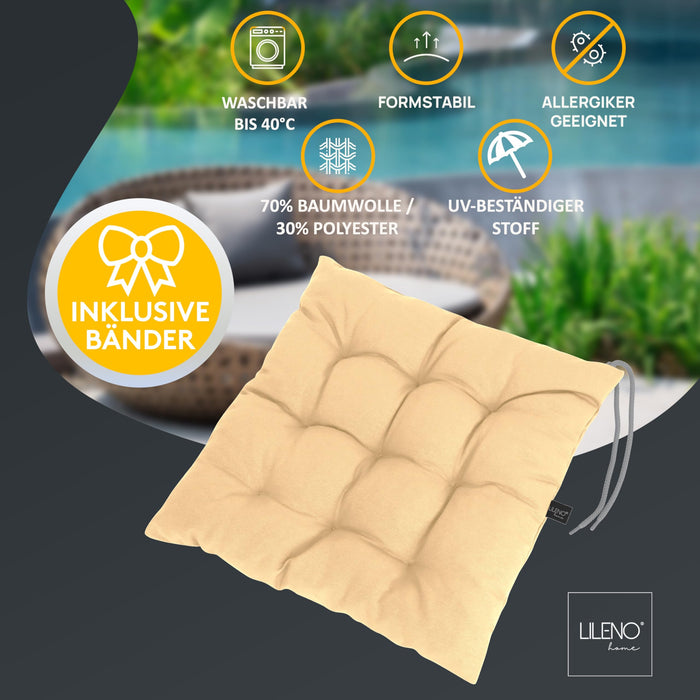 Stuhlkissen Linda Fiume 1er Set - Sitzkissen für Gartenstuhl, Küchenstuhl oder Esszimmerstuhl