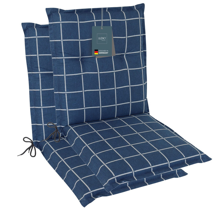 Polsterauflage Niedriglehner 2er Set, bequeme Sitzauflage für Gartenstühle, Stuhlkissen