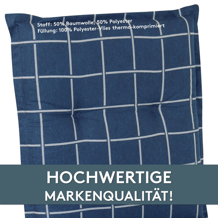 Hochlehnerauflage Gartenstuhl Auflage 2er Set FLORENCE, bequeme Sitzauflage für Gartenmöbel, Stuhlkissen