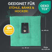 Stuhlkissen 2er Set LAURA TINO - Sitzkissen für Gartenstuhl, Küchenstuhl oder Esszimmerstuhl