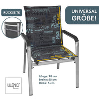 Polsterauflage Niedriglehner 2er Set, bequeme Sitzauflage für Gartenstühle, Stuhlkissen