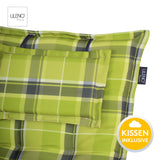 Hochlehnerauflage 2er Set MARBELLA - Gartenstuhl Auflage, bequeme Sitzauflage für Gartenmöbel, Stuhlkissen