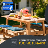 Stuhlkissen LINDA STREIFEN 4er Set - Sitzkissen für Gartenstuhl, Küchenstuhl oder Esszimmerstuhl