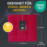 Stuhlkissen 6er Set LAURA TINO - Sitzkissen für Gartenstuhl, Küchenstuhl oder Esszimmerstuhl