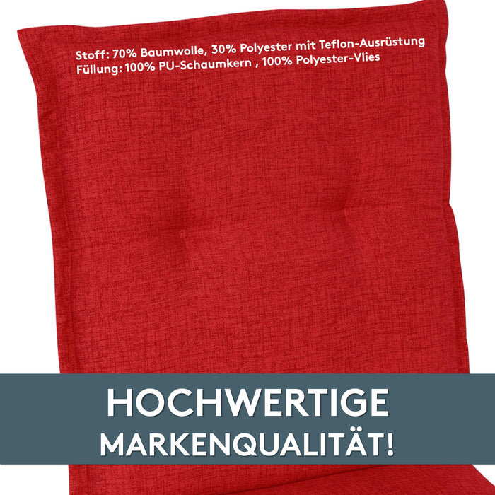 Hochlehnerauflage 2er Set FLORENCE TINO - Gartenstuhl Auflage, bequeme Sitzauflage für Gartenmöbel, Stuhlkissen
