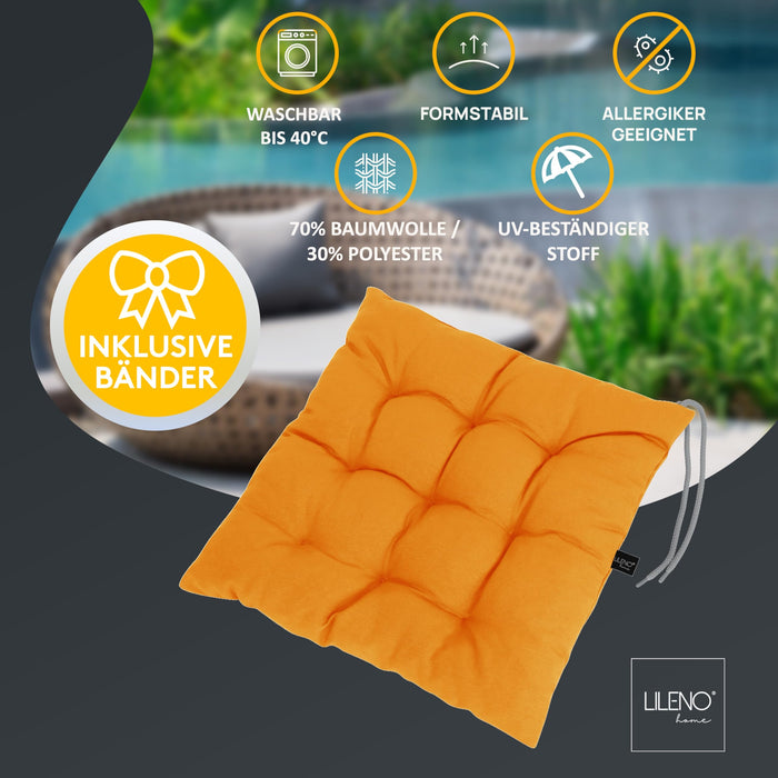 Stuhlkissen Linda Fiume 2er Set - Sitzkissen für Gartenstuhl, Küchenstuhl oder Esszimmerstuhl