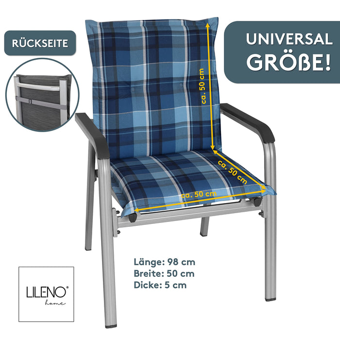 Polsterauflage Niedriglehner 2er Set, bequeme Sitzauflage für Gartenstühle, Stuhlkissen