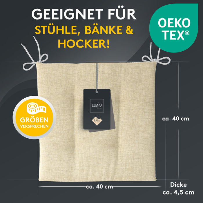 Stuhlkissen 1er Set LAURA TINO - Sitzkissen für Gartenstuhl, Küchenstuhl oder Esszimmerstuhl