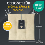 Stuhlkissen 2er Set LAURA TINO - Sitzkissen für Gartenstuhl, Küchenstuhl oder Esszimmerstuhl