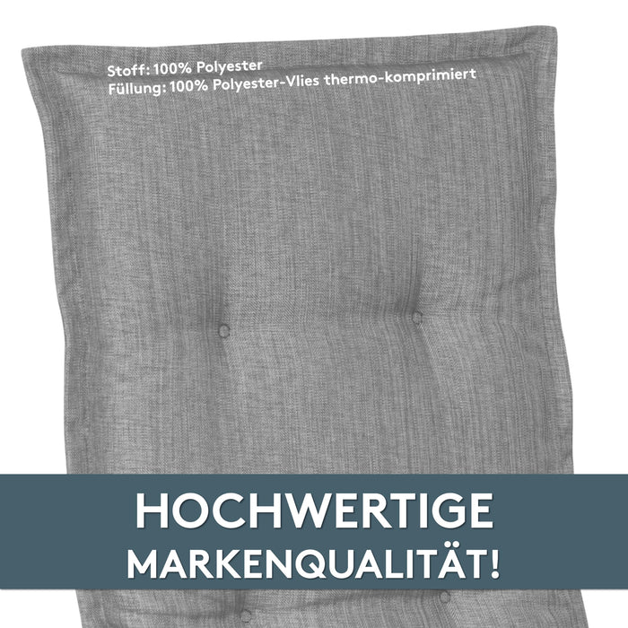 Hochlehnerauflage Gartenstuhl Auflage 2er Set FLORENCE, bequeme Sitzauflage für Gartenmöbel, Stuhlkissen