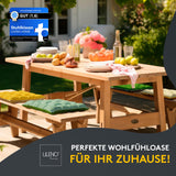 Stuhlkissen LINDA STREIFEN 6er Set - Sitzkissen für Gartenstuhl, Küchenstuhl oder Esszimmerstuhl