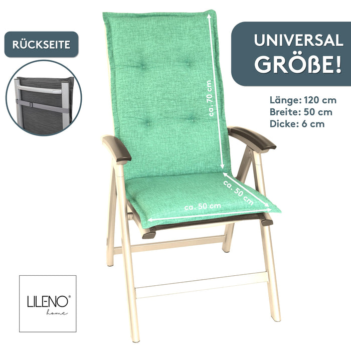 Hochlehnerauflage 2er Set FLORENCE TINO - Gartenstuhl Auflage, bequeme Sitzauflage für Gartenmöbel, Stuhlkissen
