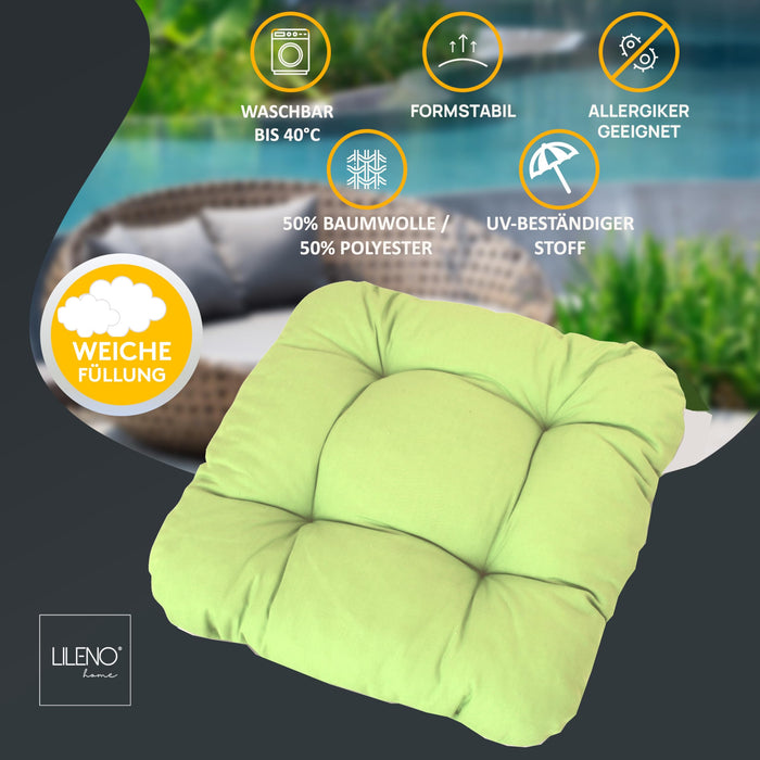 Stuhlkissen LISA CAPRI 4er Set - Sitzkissen für Gartenstuhl, Küchenstuhl oder Esszimmerstuhl