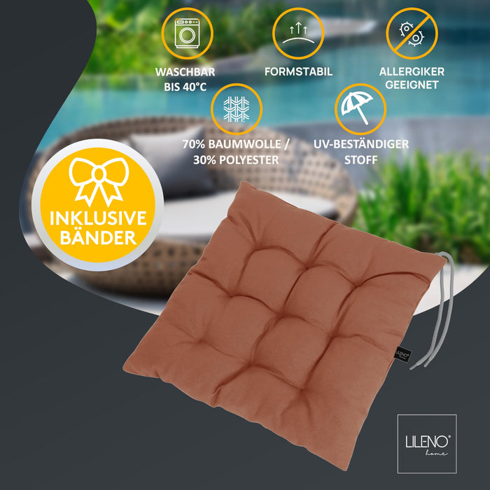 Stuhlkissen Linda Fiume 1er Set - Sitzkissen für Gartenstuhl, Küchenstuhl oder Esszimmerstuhl
