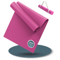 Yogamatte Gymnastikmatte 180x60 cm inkl. Tragegurt, rutschfeste Fitnessmatte