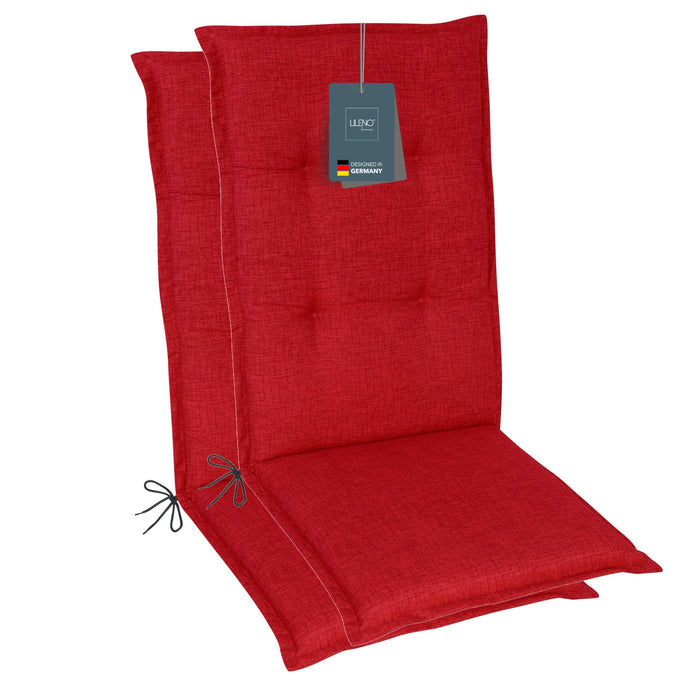 Hochlehnerauflage 2er Set FLORENCE TINO - Gartenstuhl Auflage, bequeme Sitzauflage für Gartenmöbel, Stuhlkissen