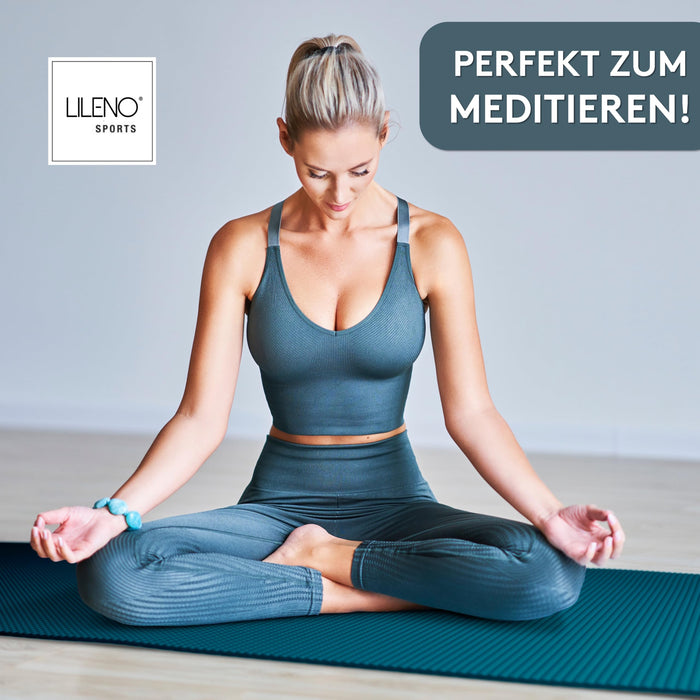 Yogamatte Gymnastikmatte 180x60 cm inkl. Tragegurt, rutschfeste Fitnessmatte