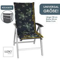 Hochlehnerauflage Gartenstuhl Auflage 2er Set FLORENCE, bequeme Sitzauflage für Gartenmöbel, Stuhlkissen