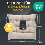 Stuhlkissen LINDA STREIFEN 6er Set - Sitzkissen für Gartenstuhl, Küchenstuhl oder Esszimmerstuhl