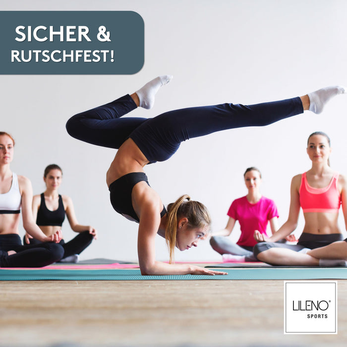 Yogamatte Gymnastikmatte 180x60 cm inkl. Tragegurt, rutschfeste Fitnessmatte